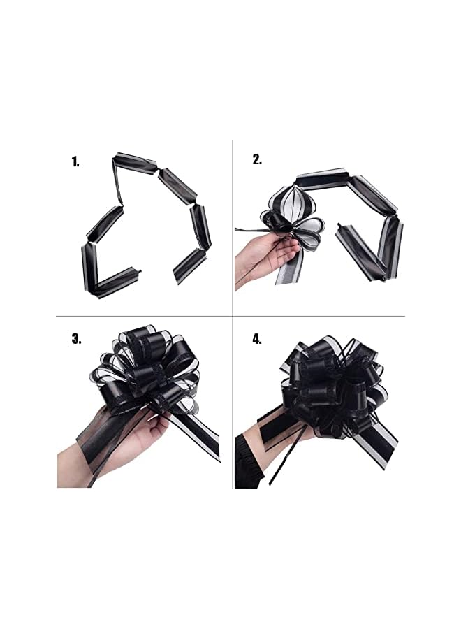 The Bros 12 Pieces Pull Bow Wrapping Pull Bow Ribbon Pull Bows for Wedding Baskets,6 Inches Diameter Gift Bows, Large Bows for Presents. (Red) - Image 2