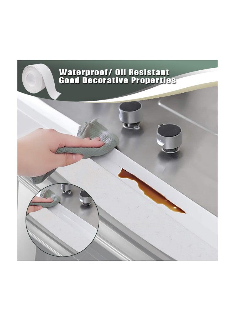 RATSAW Caulk Tape White Bathroom Corner Caulking Tape Waterproof Self Adhesive Sealing Tape Used for Kitchen Sink Bathroom Bathtub Tub Floor Wall Edge Protector Strip - Image 5