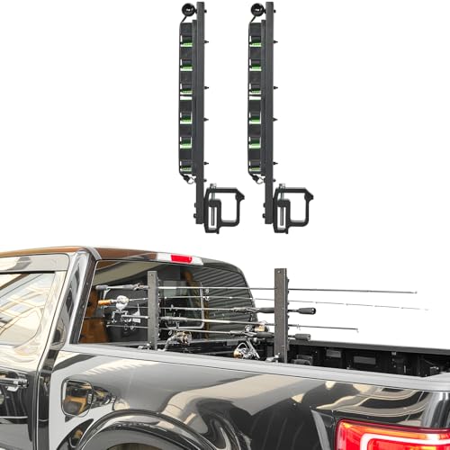 JOYTUTUS Truck Bed Fishing Rod Holder 6Rod Capacity Secure ClampOn Design Fits Truck Bed Boats Horizontally or Vertically Place - Image 1