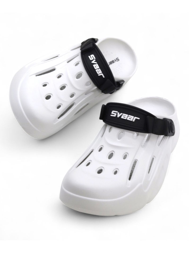 Svaar Designer Clogs, Lightweight Sandals with Adjustable Back Strap for Men Off White - Image 1