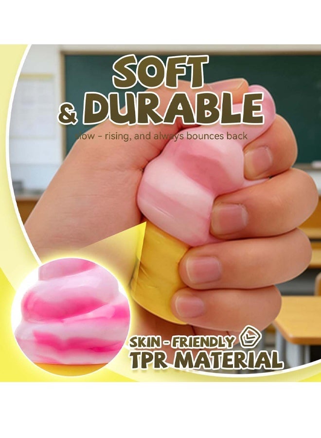 Ice Cream Cone Squishy Slow Rise Fidget Toy Stress Relief Pink - Image 3