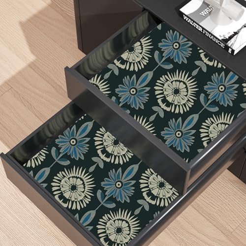 BOKEBEVE Green Leaves Wallpaper Stick and Peel Boho Floral Contact Paper Vintage Wallpapers Symmetrical Style Modern Renter Friendly for Accent Wall Cabinet Removable 17.5 x 393.5In - Image 3