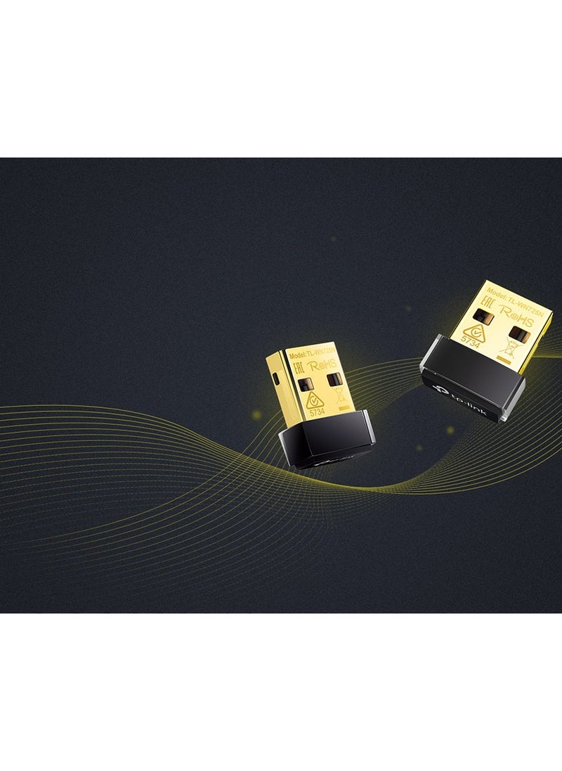 Archa - TP-Link 150 Mbps Wireless Nano USB Adapter, 2.4 GHz, Wi-Fi Dongle for Windows11/ 10/7/8/8.1/XP/ Mac OS 10.9-10.14 Linux Kernel 2.6.18-4.4.3 (TL-WN725N - Image 1