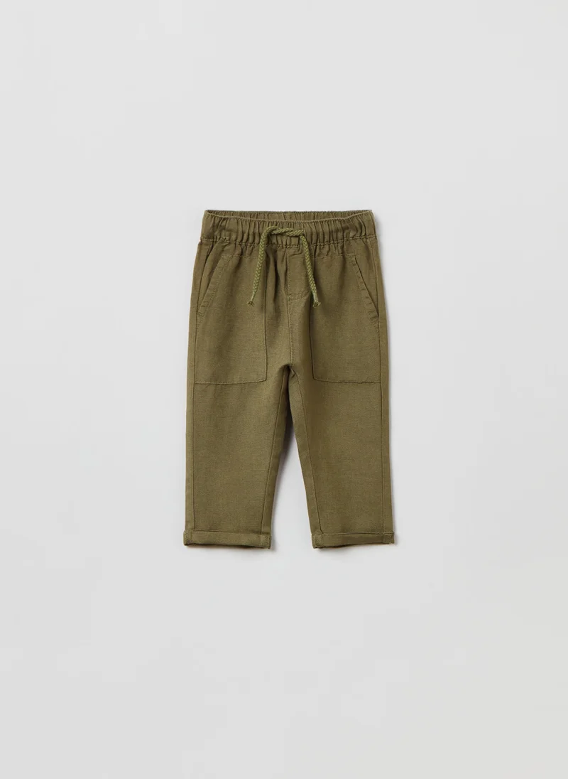 Ovs Linen and viscose trousers with drawstring