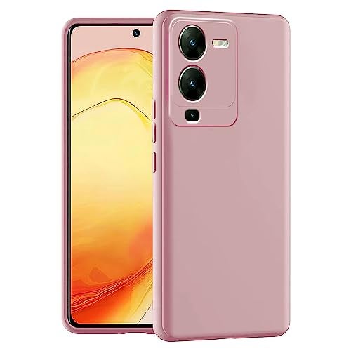 LIRAMARK Silicone Soft Back Cover Case for Vivo V25 Pro 5G (Silicone Pink) - Image 1