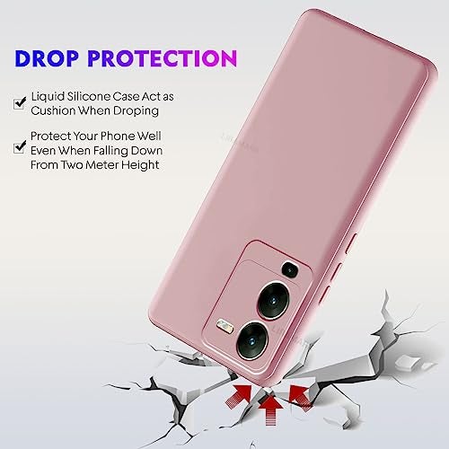 LIRAMARK Silicone Soft Back Cover Case for Vivo V25 Pro 5G (Silicone Pink) - Image 5