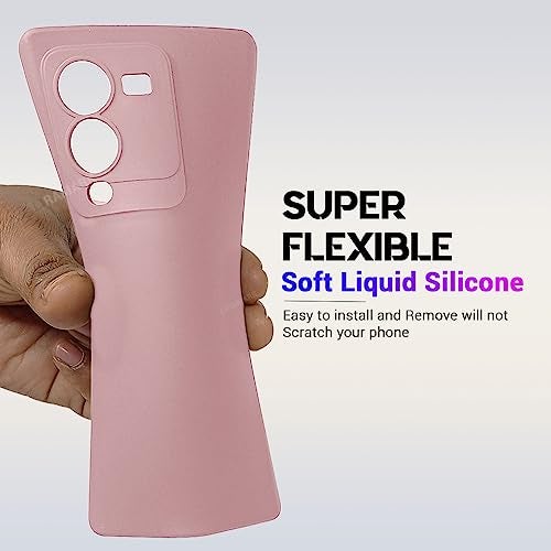 LIRAMARK Silicone Soft Back Cover Case for Vivo V25 Pro 5G (Silicone Pink) - Image 4