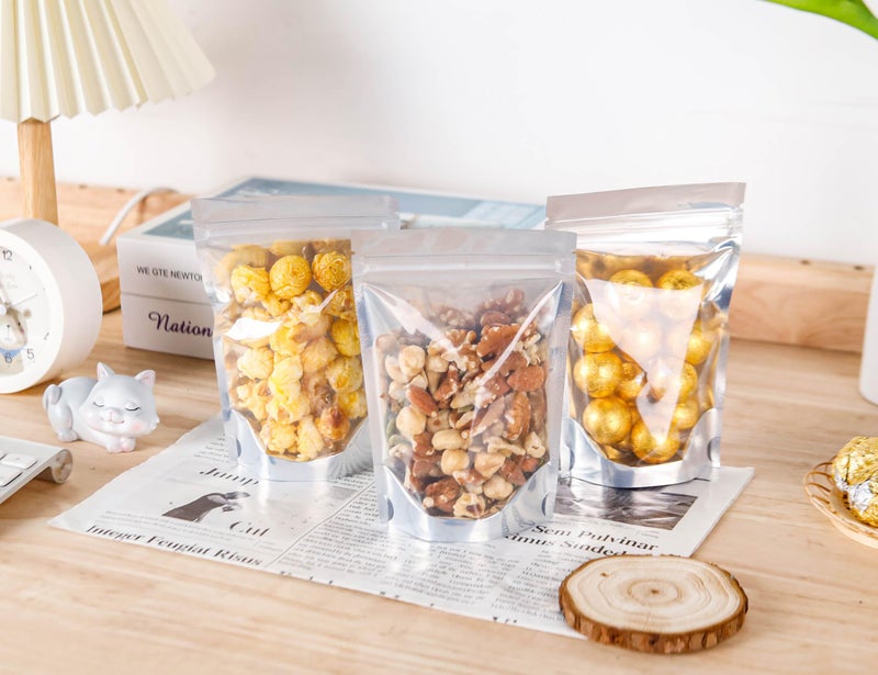 LOKQING 100 PACK 4x6 Mylar Bags for Food Storage Resealable Stand Up Bags for Small Business Packaging Supplies Clear Foil Food Storage Packaging Bag - Image 2