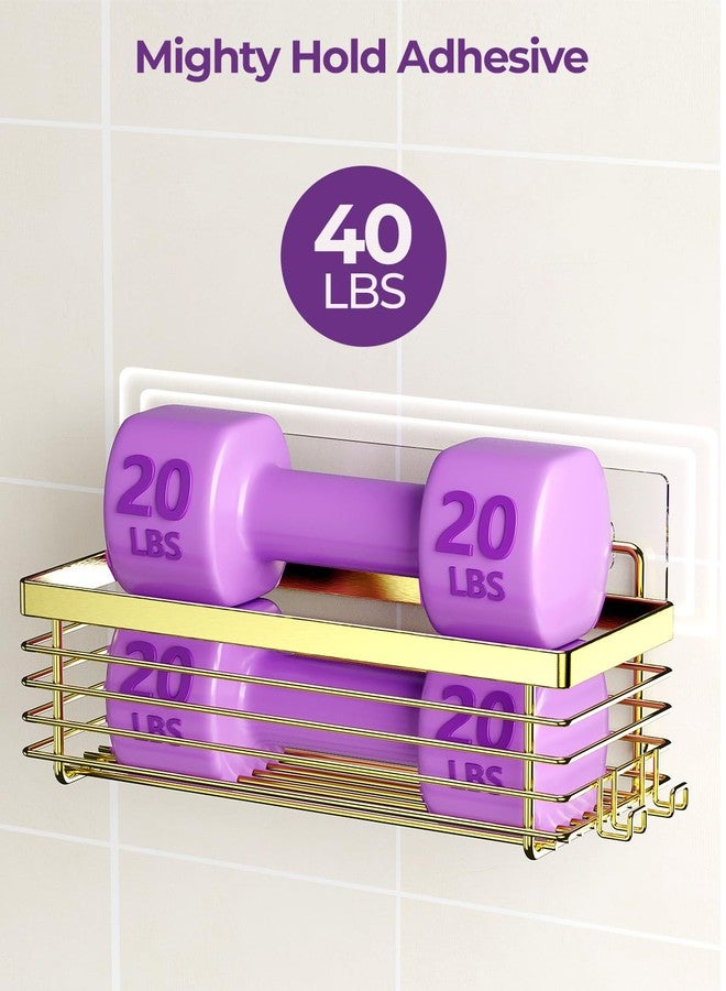 ODesign Shower Caddy 3 Pack SUS304 Stainless Steel-No Drilling-Shower Bathroom Shelves Rack,Rustproof Wall Mounted,Adhesive Shower Shelf Basket Organizer-Golden - Image 3