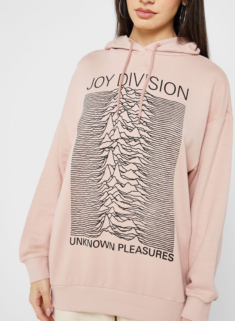Joy Division Graphic Drawstring Hoodie  - Image 3