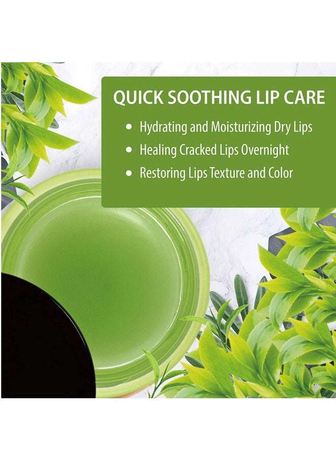 Hebepe - Green Tea Matcha Lip Sleeping Mask Overnight with Applicator Dry Lips Treatment with Coconut Oil Vitamin E Fig Extract Orchid and Shea Butter Moisturizer for Dry Chapped Cracked Lips - Image 1