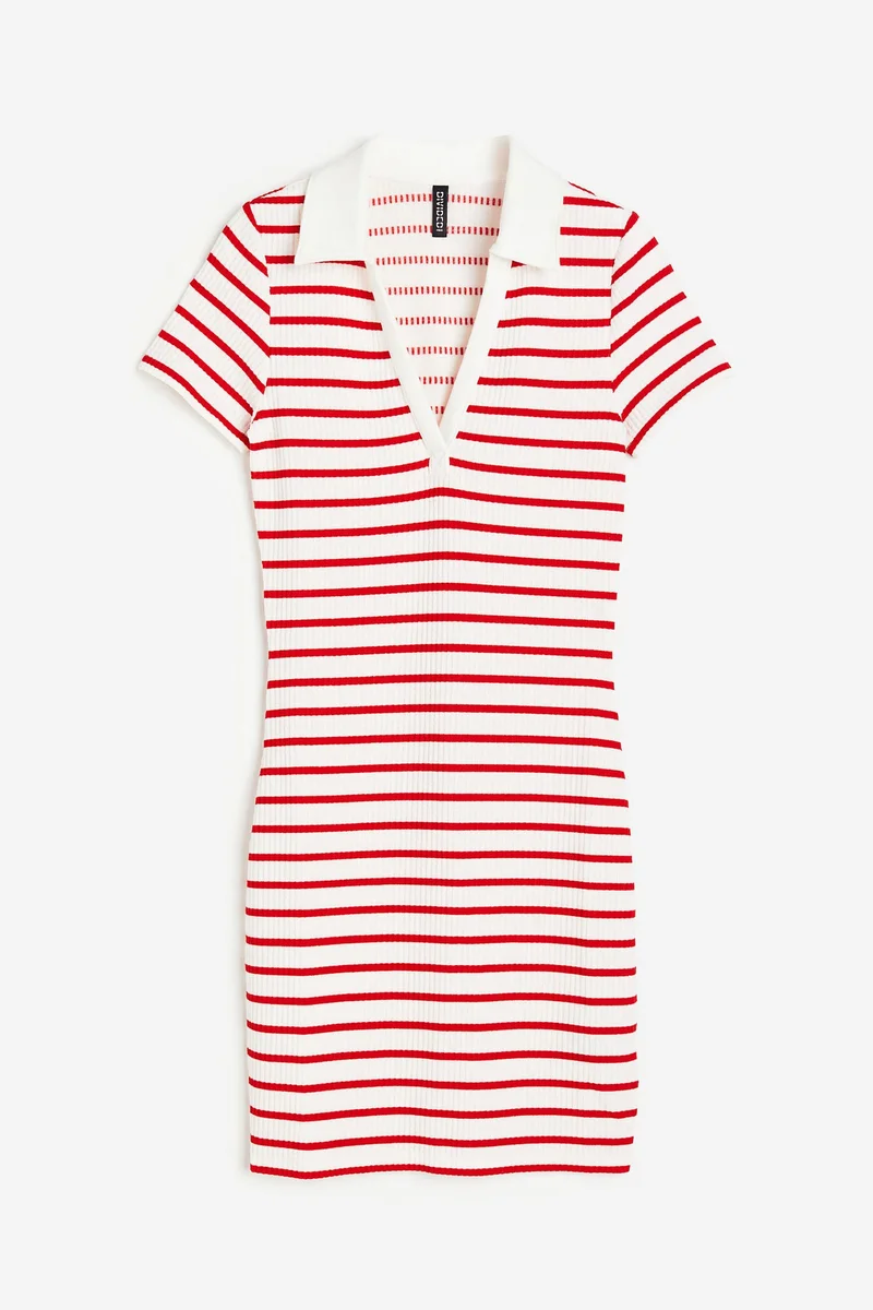 اتش اند ام فستان من الجيرسيه بياقة