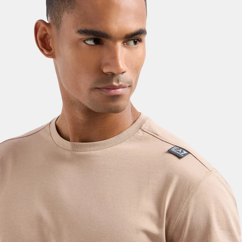EA7 Emporio Armani Beige Men's Train Logo Series T-Shirt for Men | Best Price UAE