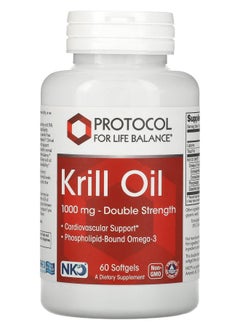 Protocol For Life Balance Krill Oil Double Strength 1000 mg 60 Softgels 
