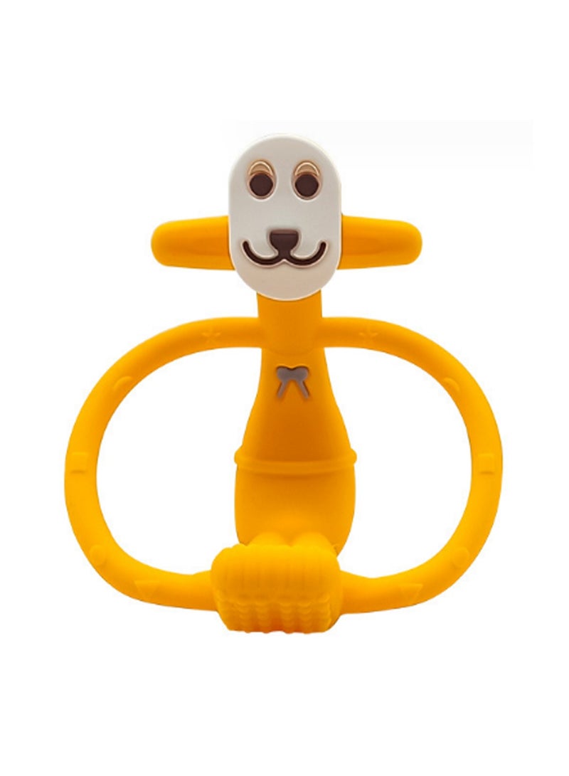 Orange Sitting Monkey Teether Teething Soothing Toy Baby Teething Toy Silicone Bpa Free Suitable For Infants And Toddlers Boys Girls  - Image 1