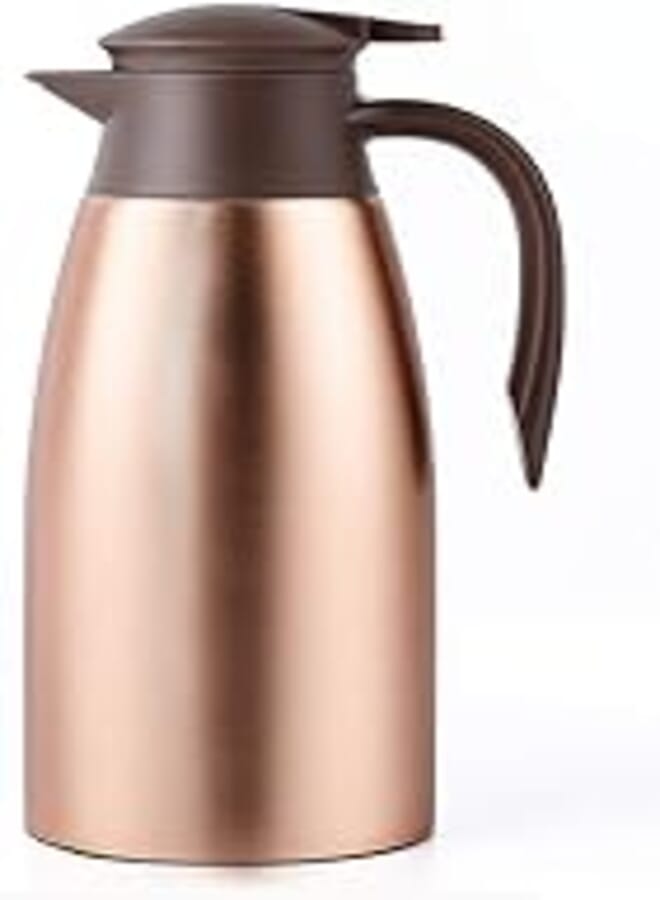 68oz Coffee Carafe Airpot Insulated Coffee Thermos Urn Stainless Steel Vacuum Thermal Pot Flask for Coffee, Hot Water, Tea, Hot Beverage - Keep 12 Hours Hot, 24 Hours Cold -Gold …