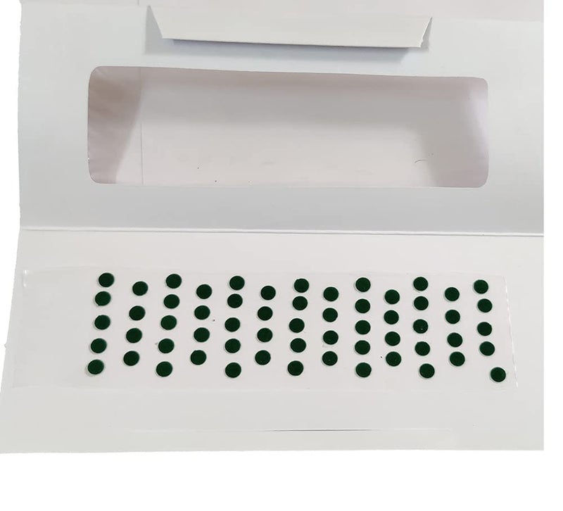 DMS RETAIL Forehead Green Bindi for Women Kumkum Bindi for Ladies Total 12 Packets 34 Different Sizes - Image 5