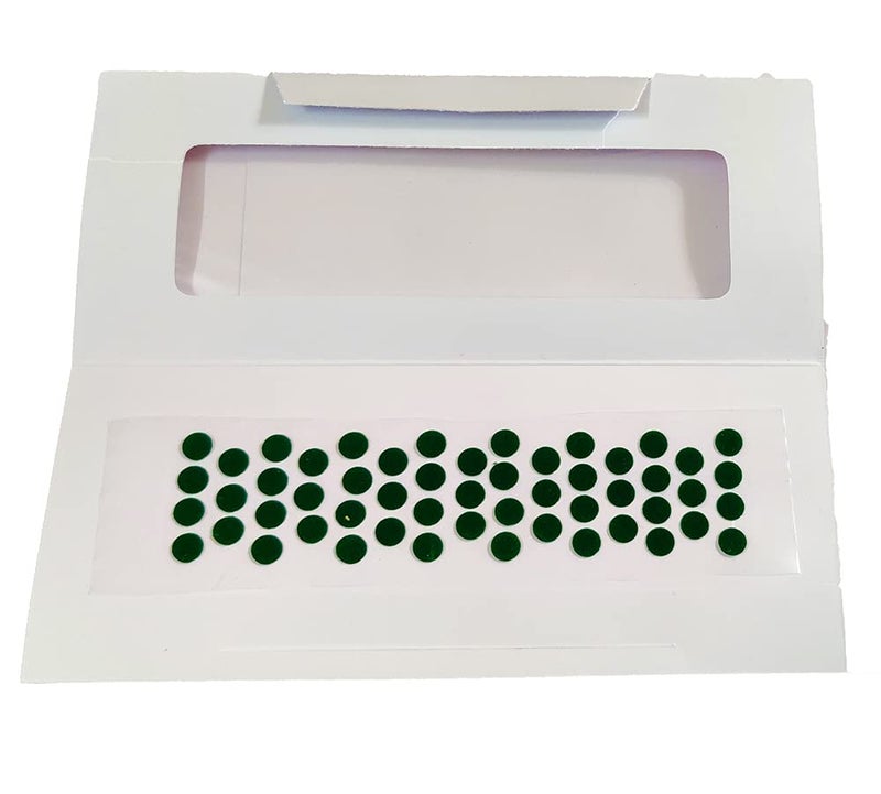 DMS RETAIL Forehead Green Bindi for Women Kumkum Bindi for Ladies Total 12 Packets 34 Different Sizes - Image 3
