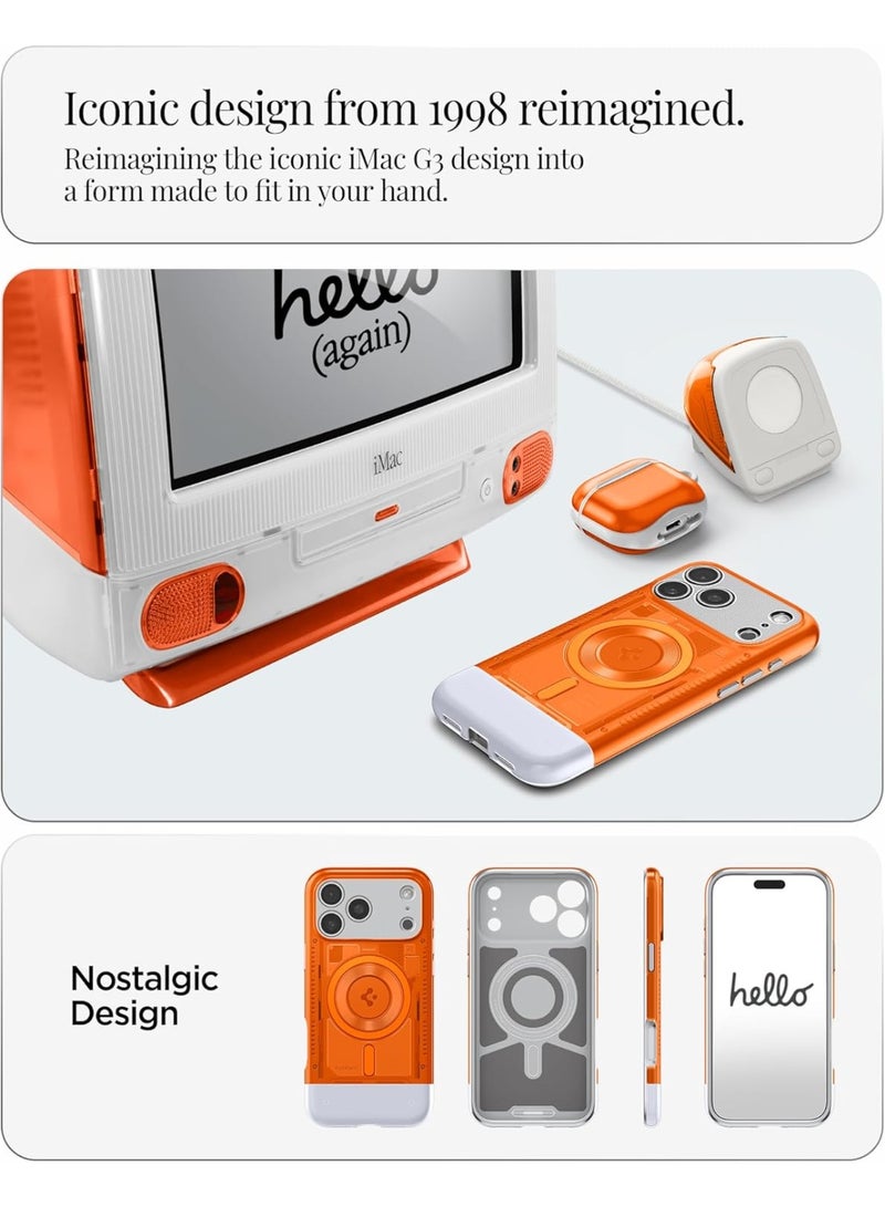 Spigen Classic C1 MagFit for iPhone 17 PRO Case Cover with MagSafe & Extreme Protection Tech - Tangerine - Image 3