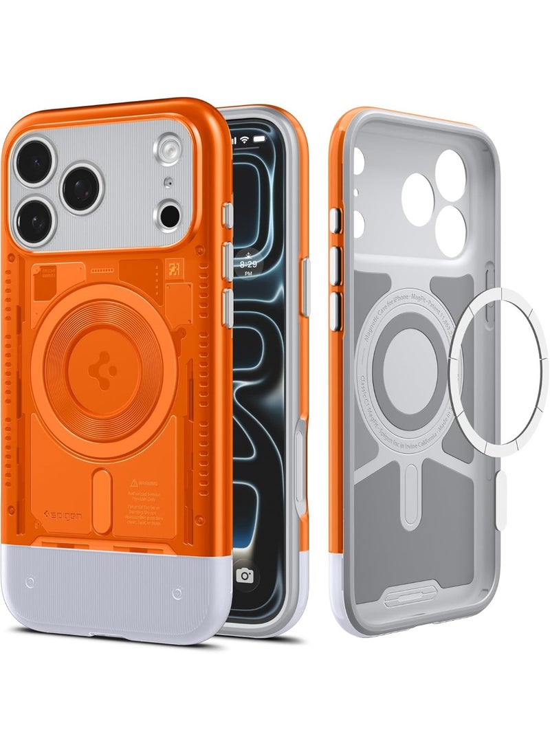Spigen Classic C1 MagFit for iPhone 17 PRO Case Cover with MagSafe & Extreme Protection Tech - Tangerine - Image 1