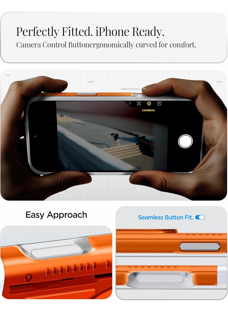 Spigen Classic C1 MagFit for iPhone 17 PRO Case Cover with MagSafe & Extreme Protection Tech - Tangerine - Image 4