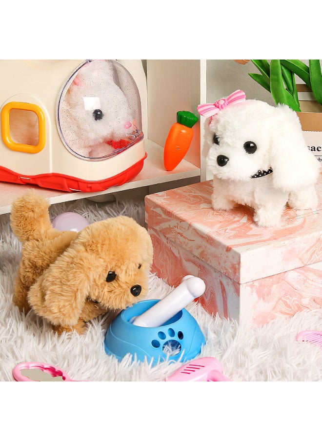 Toy Dog Children's Electric Puppy Simulation Will Bark Will Walk Plush Bunny Pet Children Leash Than Bear Dog-Color:Bichon Dog-Standard Edition  - Image 2