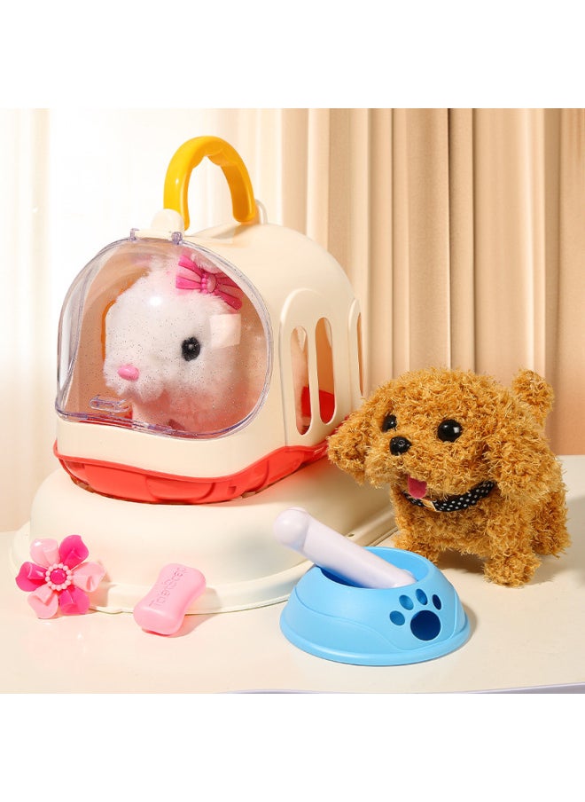 Toy Dog Children's Electric Puppy Simulation Will Bark Will Walk Plush Bunny Pet Children Leash Than Bear Dog-Color:Bichon Dog-Standard Edition  - Image 4
