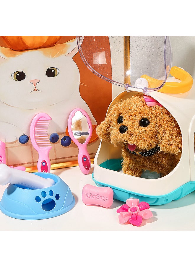 Toy Dog Children's Electric Puppy Simulation Will Bark Will Walk Plush Bunny Pet Children Leash Than Bear Dog-Color:Bichon Dog-Standard Edition  - Image 3