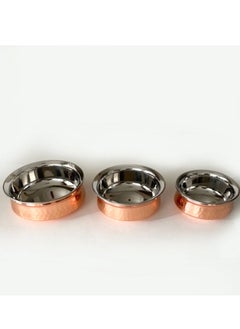 Royal Copper Handmade Hammered Handi Pot 3 pieces Set  - Image 3