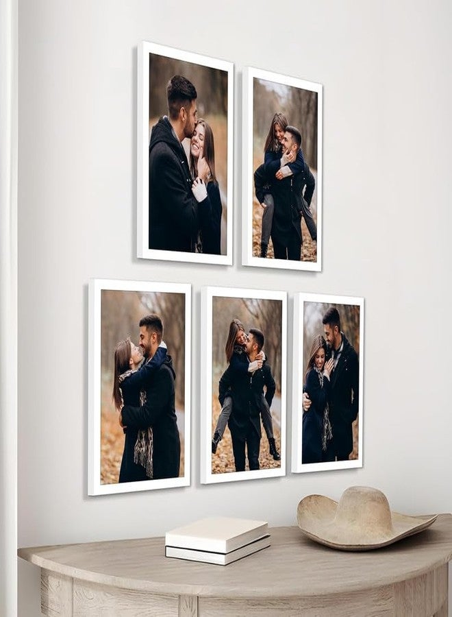 KDM HOME DECOR مجموعة إطارات صور KDM HOME DECOR مقاس A4، مجموعة من 5 إطارات صور بيضاء لتزيين المنزل والمكتب، المقاس: 8.2 × 11.7 بوصة - Image 2