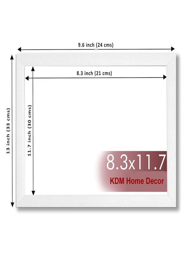 KDM HOME DECOR مجموعة إطارات صور KDM HOME DECOR مقاس A4، مجموعة من 5 إطارات صور بيضاء لتزيين المنزل والمكتب، المقاس: 8.2 × 11.7 بوصة - Image 5