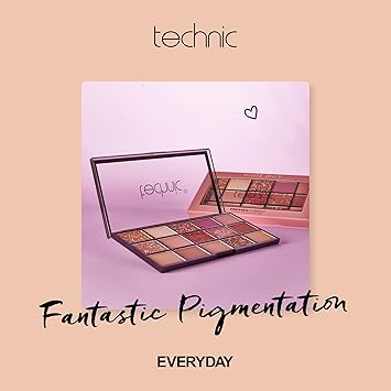 Technic باليت ظلال العيون تكنيك دعوة فقط 15 لون قابل للمزج مع جليترات ولامعات عالية الصبغة وماتس لمظهر نهاري أو ليلي مزيج من الوردي والتوت والألوان المحايدة 225غ - Image 4