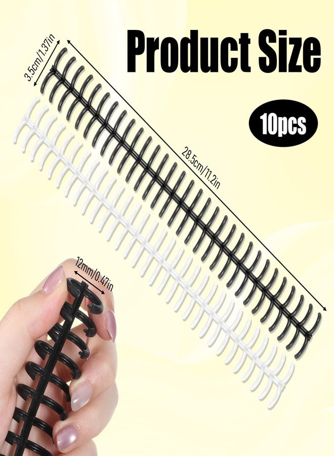 Eldraqth 10 PCS Comb Binding Spines, 3/8 Inch Diameter 30 Ring Plastic Binder Combs and Spines Click Binding Ring Easy to Open Close Adding Pages for Student Teacher Business Document File Making Office Use - Image 2