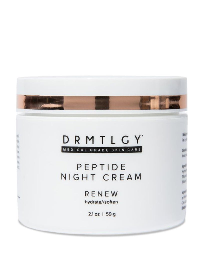 DRMTLGY DRMTLGY Peptide Night Cream Face Moisturizer. Fragrance Free and Oil Free Hydrating Facial Moisturizer for All Skin Types. 2.1 oz 
