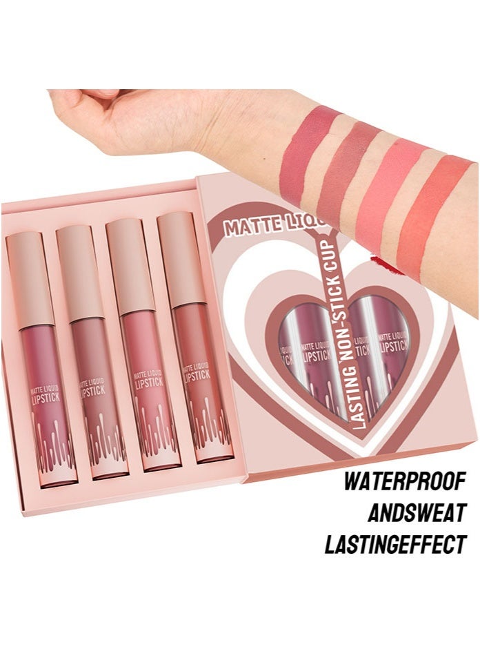 Best-Selling Nude Lipstick With No Stickiness. Natural Matte Gloss Set Of Four Colors That Won't Fade. - Image 2