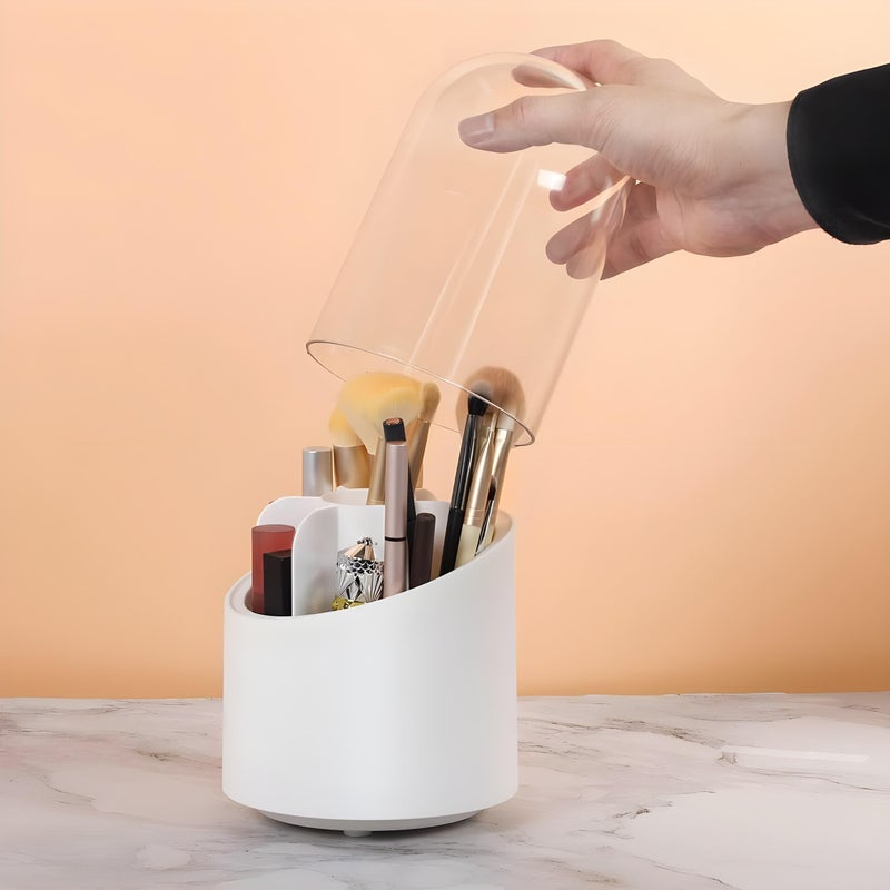 Cheet enterprise TRANSPARENT MAKEUP BRUSH BOX WITH LID DUST PROOF VANITY DESKTOP BATHROOM COUNTER COSMETIC ACCESSORIES - Image 2