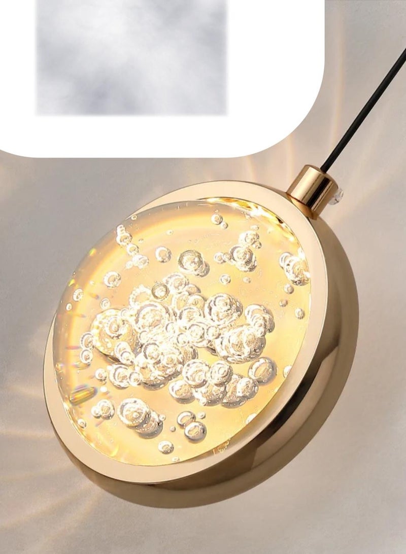 C M E Single Golden Pendant Crystal with 3 Lights  - Image 3