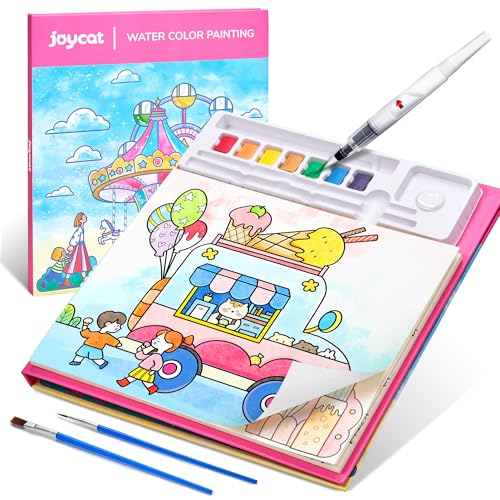 JoyCat Paint with Water Coloring Books for Toddlers Watercolor Painting Sets for Kids Ages 35 48 Arts and Crafts Drawing Activities Toy Birthday Gifts for Boys Girls Funfair - Image 1