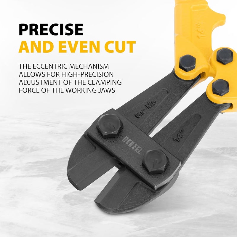 DENZEL 14-Inch Heavy-Duty Bolt Cutter – Cr-Mo Steel Wire Cutter with Ergonomic Handles, High-Leverage Cutting Tool - Image 3