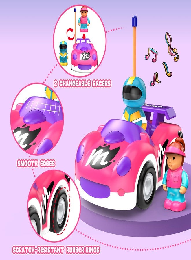 Elovien Remote Control Car for Toddlers 1-3, RC Race Toys for 3 Year Old Girl, Radio Controlled Car with Lights & Music Toys for Ages 2-4 Girls, Birthday Gift for Toddlers Baby Girls (Pink) - Image 4
