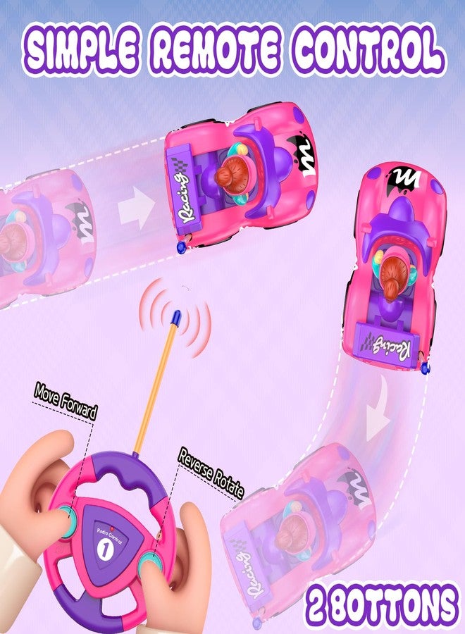 Elovien Remote Control Car for Toddlers 1-3, RC Race Toys for 3 Year Old Girl, Radio Controlled Car with Lights & Music Toys for Ages 2-4 Girls, Birthday Gift for Toddlers Baby Girls (Pink) - Image 3