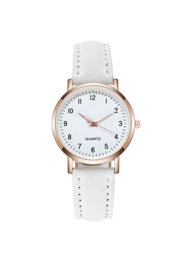 Two-piece Simple Women's Watch Digital Female Student Luminous Watch Fashion Matte Leather Casual Women's Quartz Watch
