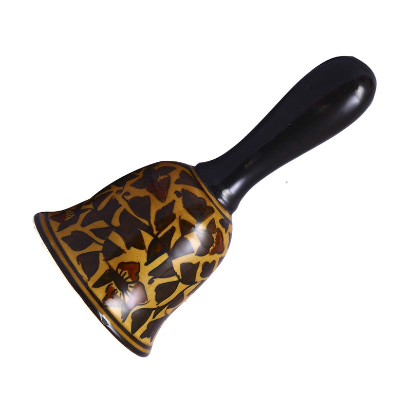 caffeine Ceramic Stonwear Handmade Brown Sehra Dinner Bell (Set of 1) - Image 2