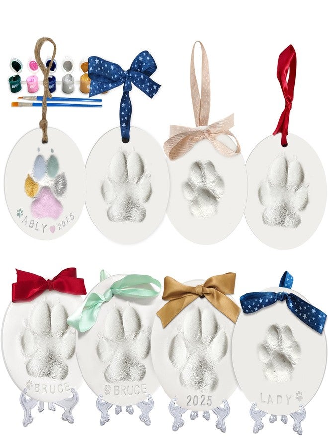 MYPAWLETS Dog Cat Pawprints Keepsake Kit,Make 4 Clay Paw Print Ornaments,Soft & Non-Toxic Clay,Pet Paw Prints Impression Kit,Dogs Christmas Tree Ornament,Gift for Pet Lovers-4 Round - Image 1