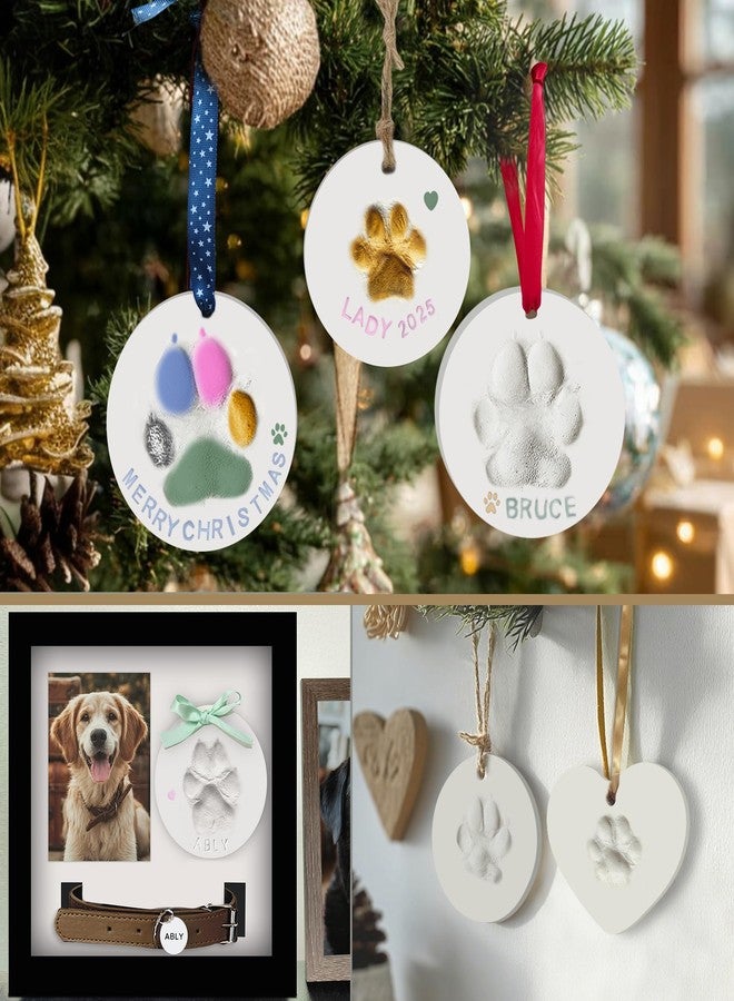 MYPAWLETS Dog Cat Pawprints Keepsake Kit,Make 4 Clay Paw Print Ornaments,Soft & Non-Toxic Clay,Pet Paw Prints Impression Kit,Dogs Christmas Tree Ornament,Gift for Pet Lovers-4 Round - Image 3
