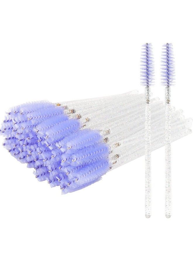 MyAoKuE-UP 300Pcs Disposable Mascara Wands Spoolie Brush Crystal Eyebrow Brushes Eyelash Extension Applicator Makeup Kits.Myaokueup (Whitelight Purple) - Image 3