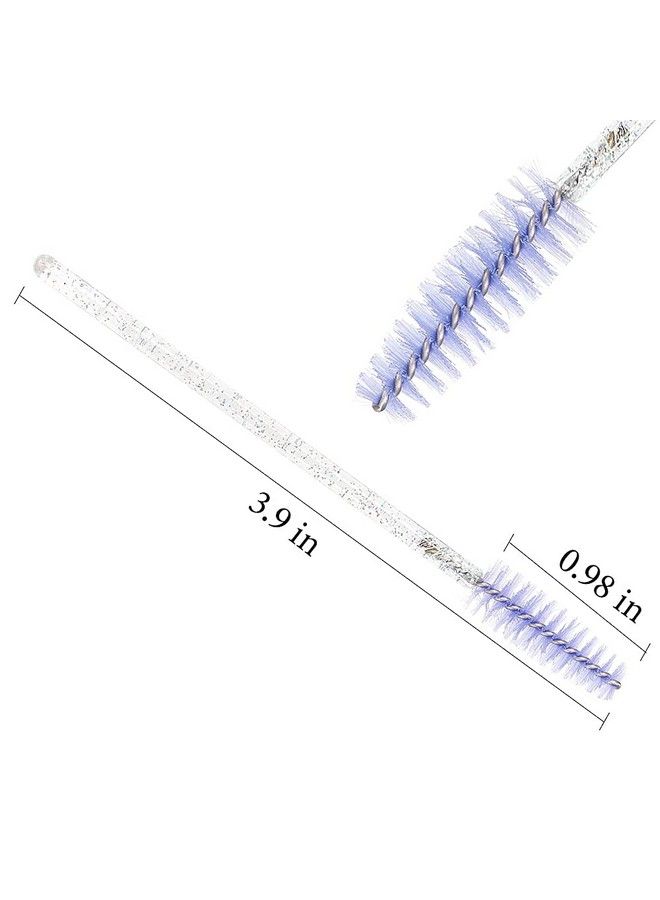 MyAoKuE-UP 300Pcs Disposable Mascara Wands Spoolie Brush Crystal Eyebrow Brushes Eyelash Extension Applicator Makeup Kits.Myaokueup (Whitelight Purple) - Image 5