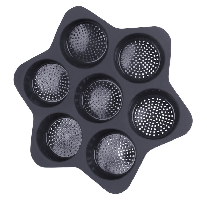 Hamburger Bun Mold 7 Cavity Silicone Non Stick Dishwasher Safe Household Hamburger Bread Form Baking Pan for Egg Sandwich Cornbread Layer Cake Grey - Image 3