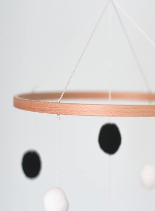 Vlokup Montessori Mobile, Black and White Baby Crib Mobile, Neutral Nursery Mobile Decoration for Pack N Play, for Baby Boy & Girl, Sun, Moon, Star, Snow, Cloud - Image 5