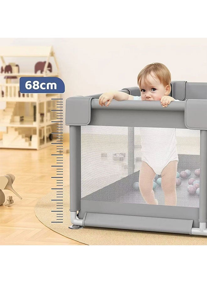 Playpen Fence for Toddlers, Extra Large Baby Playard with Gate, 150x180 cm Infant Safety Activity Center, Sturdy Playpen with Anti-Slip Base, Children's Fences Packable And Portable - Image 4